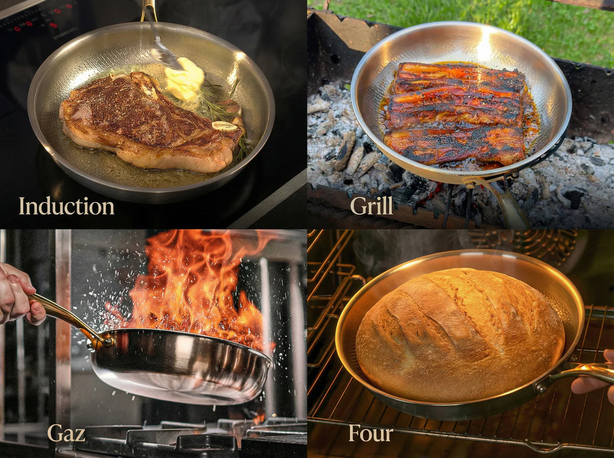 Une seule poêle pour toutes vos plaques de cuisson — y compris l’induction