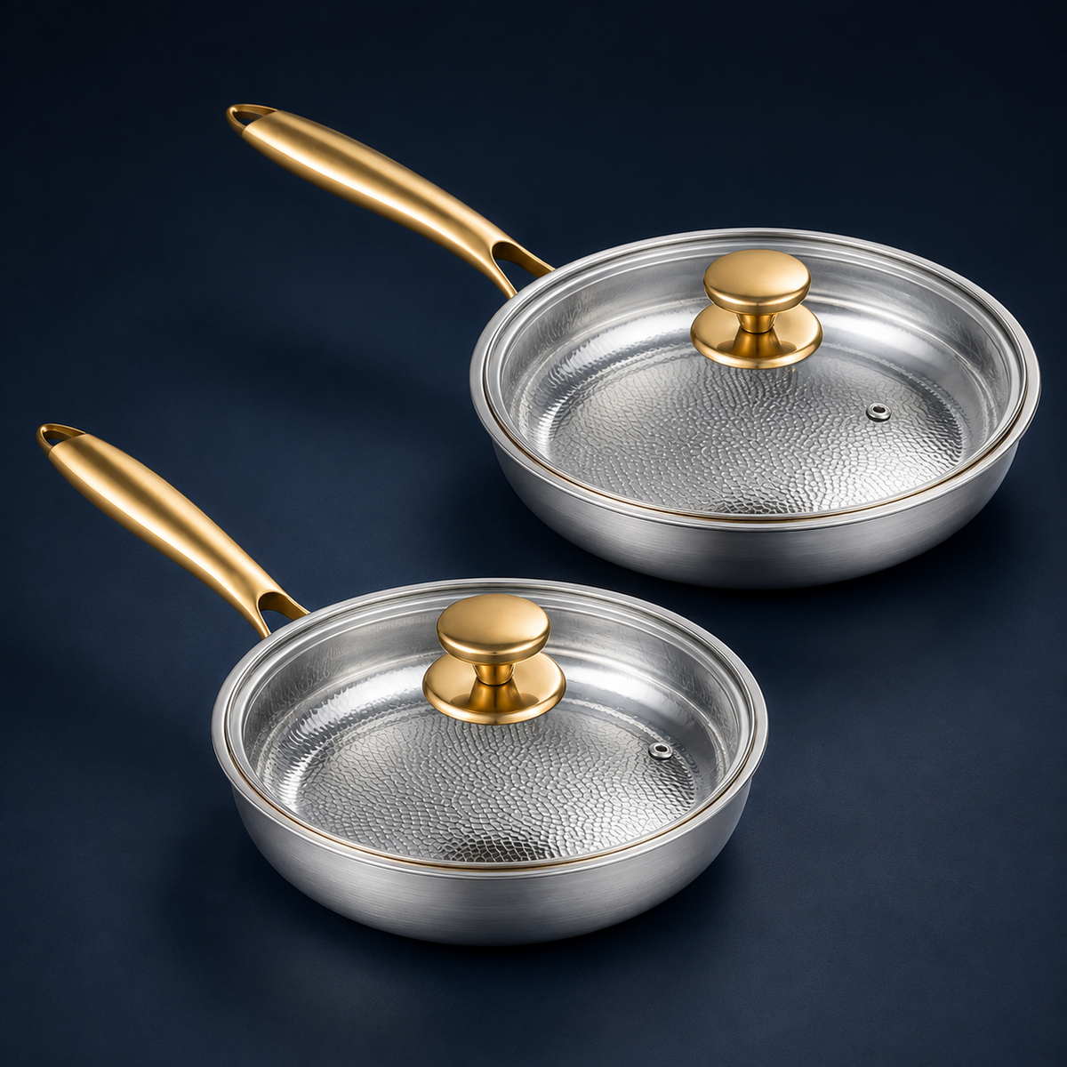 Duo poêle essentielle et poêle haute en titane pur Maison Ferré® Pro