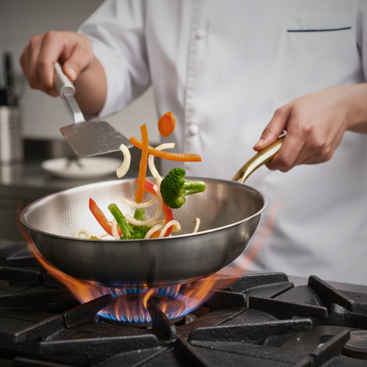Poêle essentielle en titane Pro – gros plan sur le titane pur